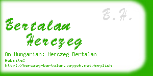 bertalan herczeg business card